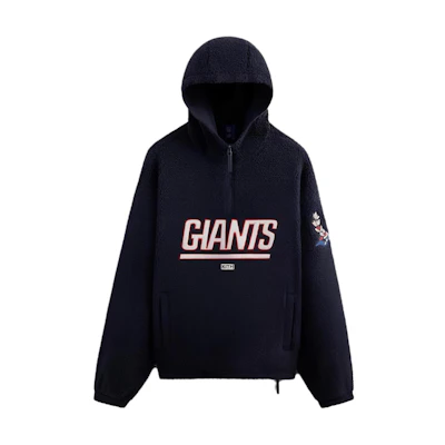 KITH NFL FW23 Giants Quarter Zip Sherpa Pullover Unisex Blue Sweatshirt KHM010463-413