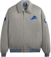 KITH x NFL FW23 Lions Satin Bomber Jacket Gray Unisex with Embroidered Logo KHM010444-183 KITH x NFL FW23 Lions Satin Bomber Jacket Gray Unisex with Embroidered Logo KHM010444-183