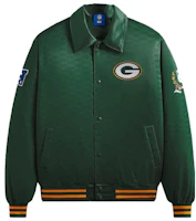 KITH x NFL FW23 Packers Satin Bomber Jacket Green Unisex Embroidered Logo KHM010450-383 KITH x NFL FW23 Packers Satin Bomber Jacket Green Unisex Embroidered Logo KHM010450-383