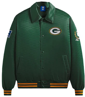 키스 x NFL FW23 패커스 새틴 봄버 자켓 그린 유니섹스 자수 로고 KHM010450-383 Buy 키스 x NFL FW23 패커스 새틴 봄버 자켓 그린 유니섹스 자수 로고 KHM010450-383