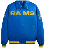 KITH x NFL FW23 Rams Satin Bomber Jacket Blue Unisex with Logo and Embroidery KHM010456-5003 KITH x NFL FW23 Rams Satin Bomber Jacket Blue Unisex with Logo and Embroidery KHM010456-5003