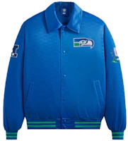 KITH x NFL FW23 Seahawks Satin Bomber Jacket Blue Unisex with Logo Embroidery KHM010457-5006 KITH x NFL FW23 Seahawks Satin Bomber Jacket Blue Unisex with Logo Embroidery KHM010457-5006