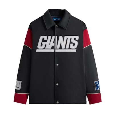 KITH NFL FW24 Retro Lettering Collared Jacket Night Red. KHM010684-413