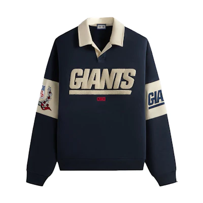 KITH NFL FW24 Giants Nelson Collared Pullover Sweatshirt Nightshade KHM032670-413