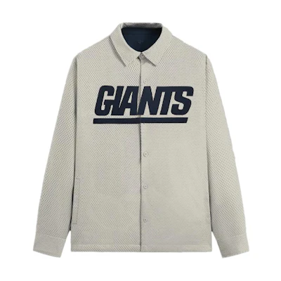 KITH NFL FW24 Giants Reversible Logo Shirt Jacket - Off-White. KHM032657-116