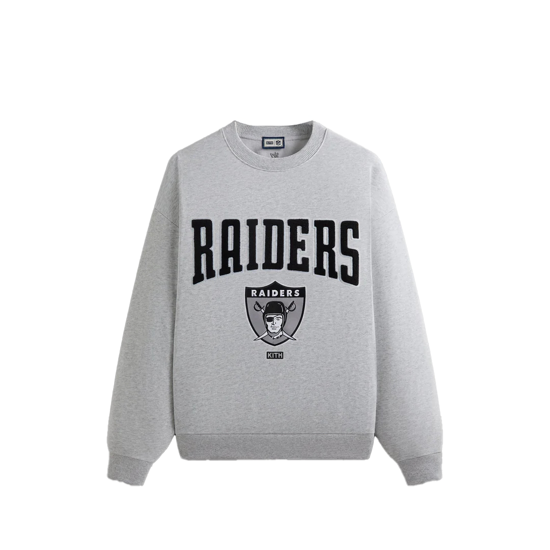 KITH NFL FW24 Raiders Nelson Letter Crewneck Sweatshirt Grey Men’s khm032681-002
