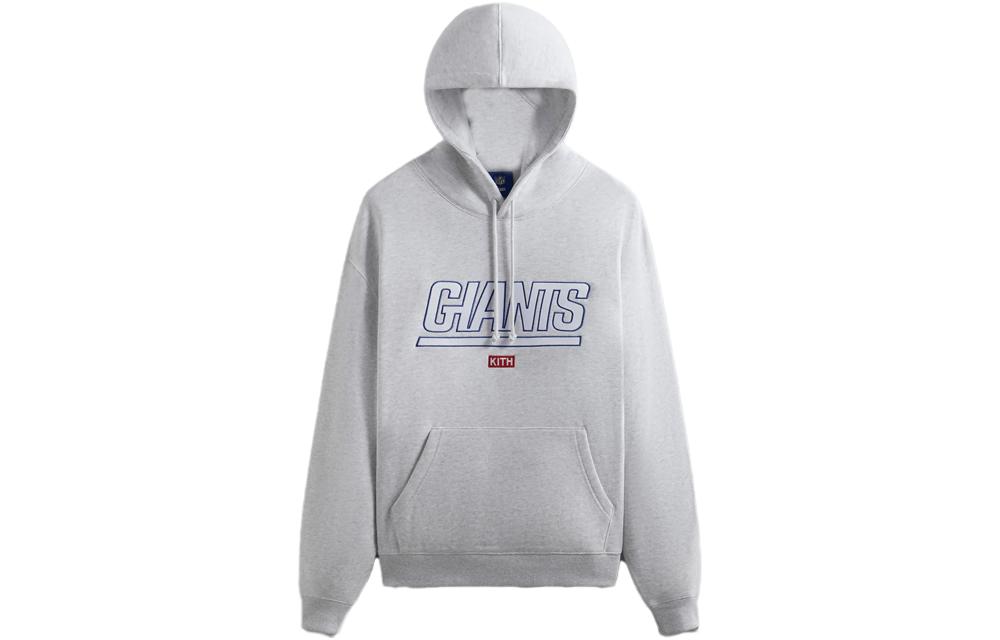 Order KITH x NFL Giants Laurel Hoodie Grey Unisex Embroidered Logo Pullover KHM031625-002