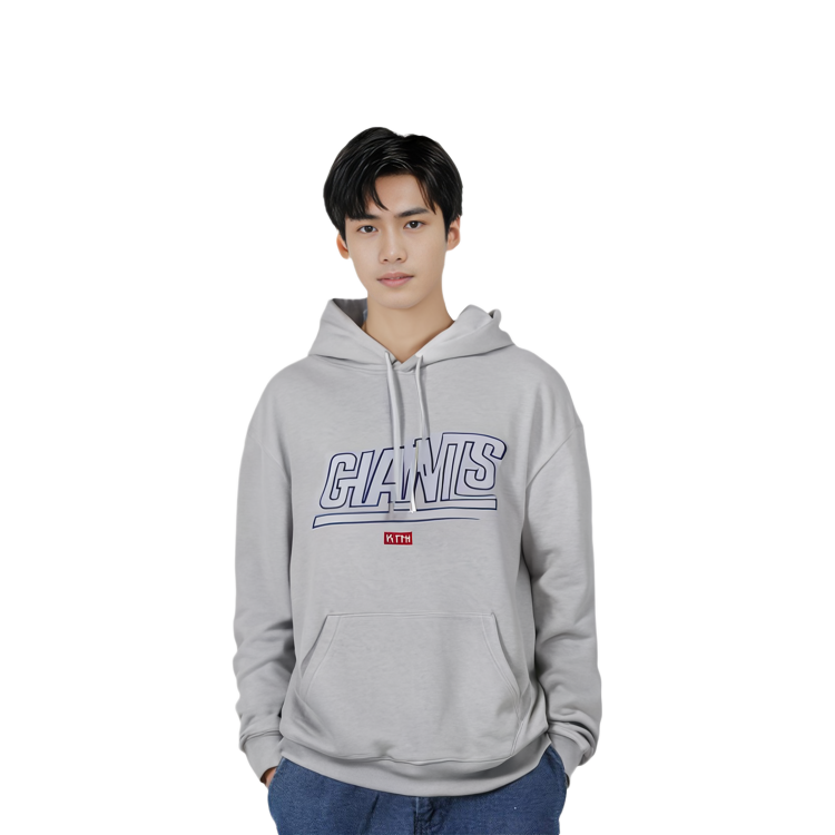 Purchase KITH x NFL Giants Laurel Hoodie Grey Unisex Embroidered Logo Pullover KHM031625-002