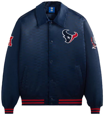 KITH x NFL 休士頓德州人藍色緞面飛行夾克 - 浮雕Logo,Unisex FW23 新品發布 KHM010455-5000 Buy KITH x NFL 休士頓德州人藍色緞面飛行夾克 - 浮雕Logo,Unisex FW23 新品發布 KHM010455-5000