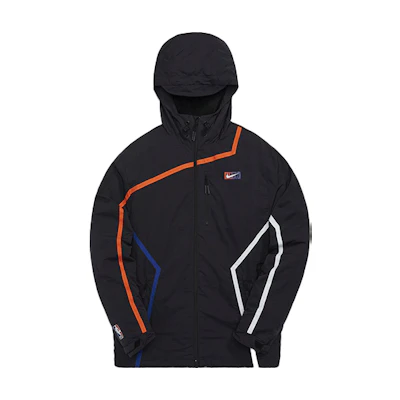 KITH Nike FW21 New York Knicks Madison Black Printed Hooded Jacket . CZ1794-010