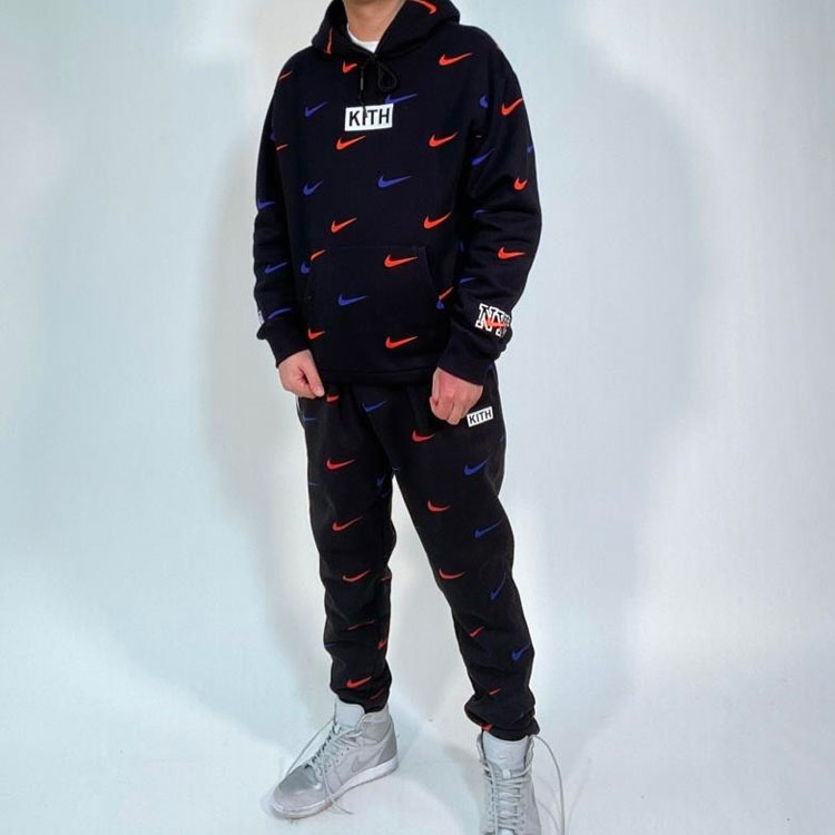 Shop KITH x Nike 尼克隊標誌黑色男女連帽衫 NKCZ1749-010