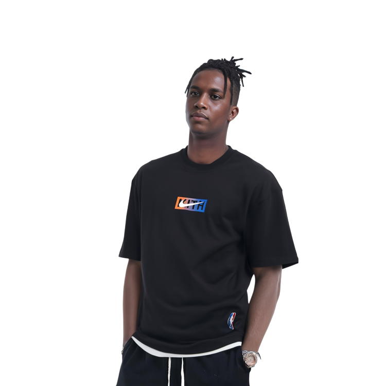 Sizing KITH x Nike New York Knicks Gradient Logo Black Retro Tee  Short Sleeve. DA1626-010