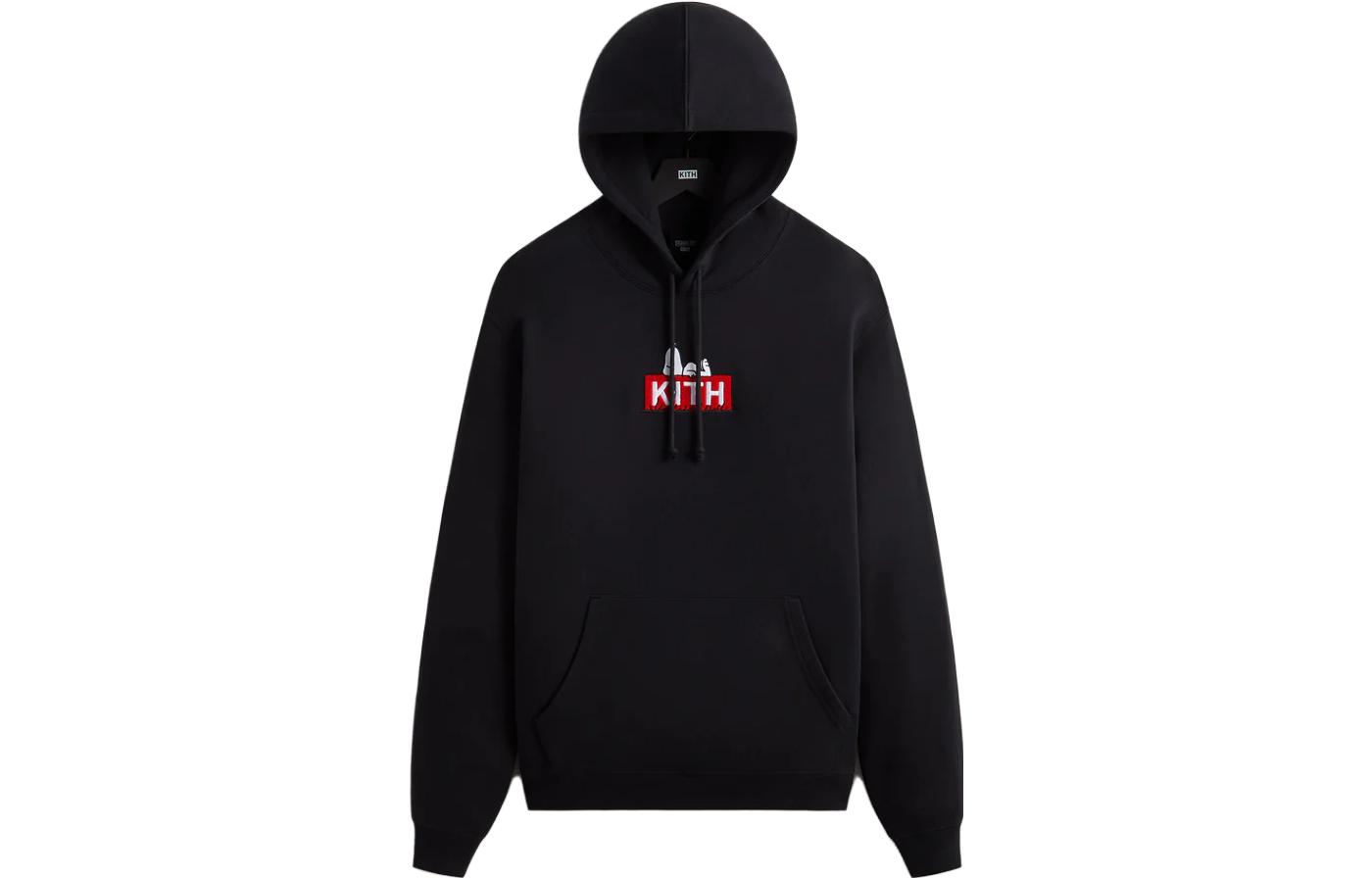 KITH x Peanuts FW23 Black Classic Logo Hoodie Unisex. khm031149-001