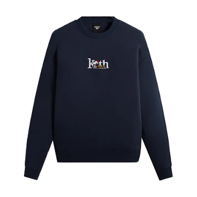 KITH Peanuts FW23 Navy Crewneck Sweatshirt Unisex Classic Logo Pullover KHM031151-413