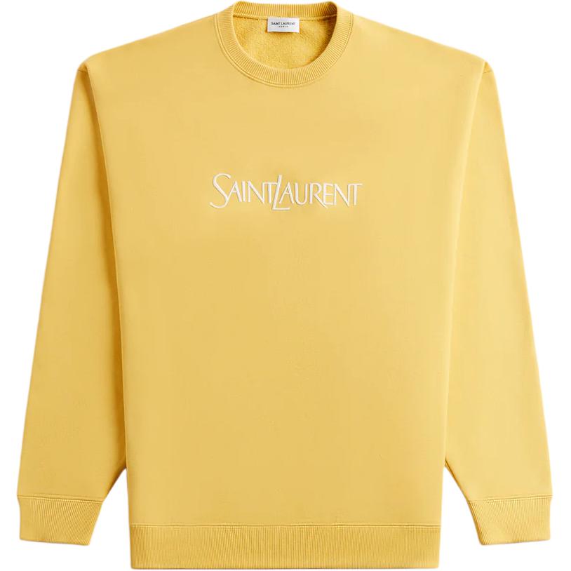 KITH Saint Laurent Embroidered Logo Crewneck Sweatshirt Yellow () sl782051y36zo7290