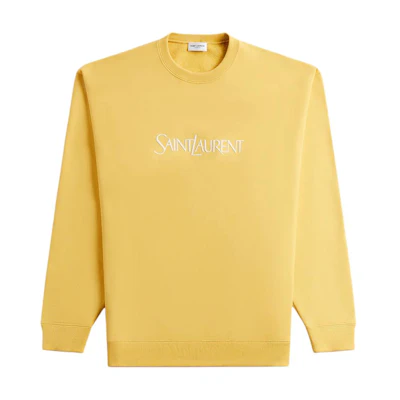 KITH Saint Laurent Embroidered Logo Crewneck Sweatshirt Yellow () sl782051y36zo7290