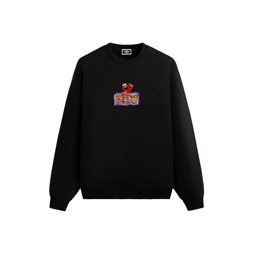 KITH Sesame Street FW24 Black Crewneck Sweatshirt - Stylish & Comfy KHM033072-001