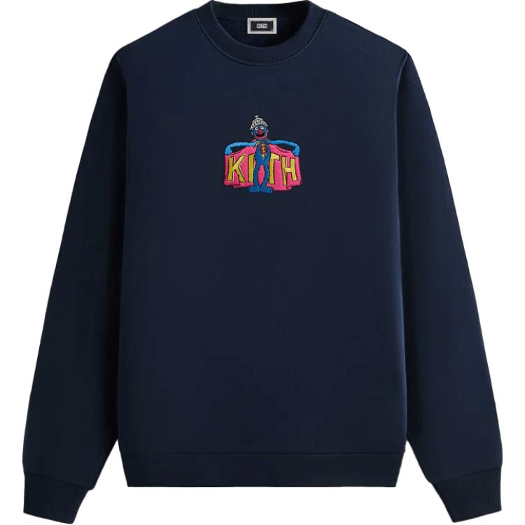 KITH Sesame Street FW24 Navy Graphic Crewneck Sweatshirt Stylish Comfort KHM033074-413
