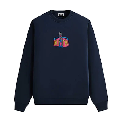 KITH Sesame Street FW24 Navy Graphic Crewneck Sweatshirt Stylish Comfort KHM033074-413