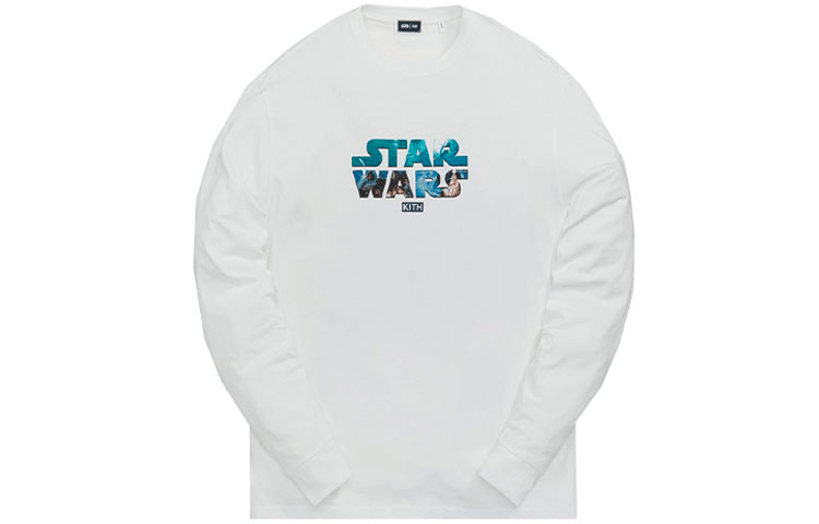 KITH x STAR WARS™ Highlight L/S Tee White Long Sleeve Printed T-Shirt. KHM030196-101