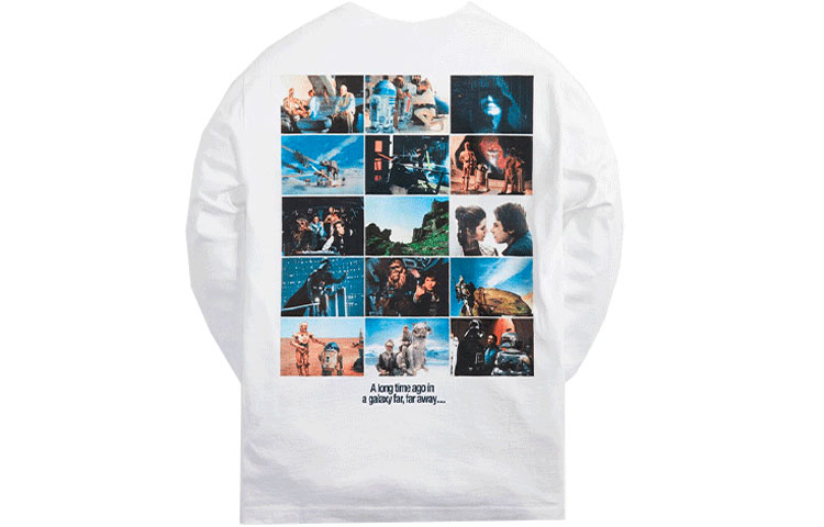 Lookbook KITH x STAR WARS™ 白色長袖印花T恤 影視聯名款式長袖T。 KHM030196-101