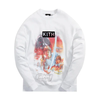 KITH STAR WARS Empire Crewneck White Graphic Sweatshirt. KHM030209-101