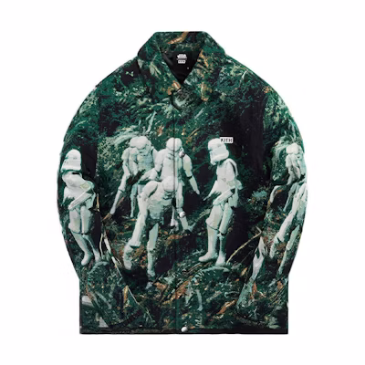 KITH STAR WARS Endor Coaches Jacket Green Long Sleeve Shirt Jacket KHM010062-302