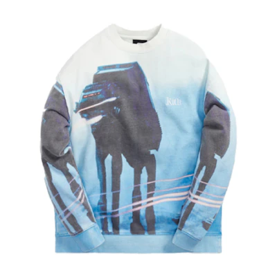 KITH STAR WARS Hoth Crewneck Summit Gradient Sweatshirt White Blue Mens. KHM030212-408