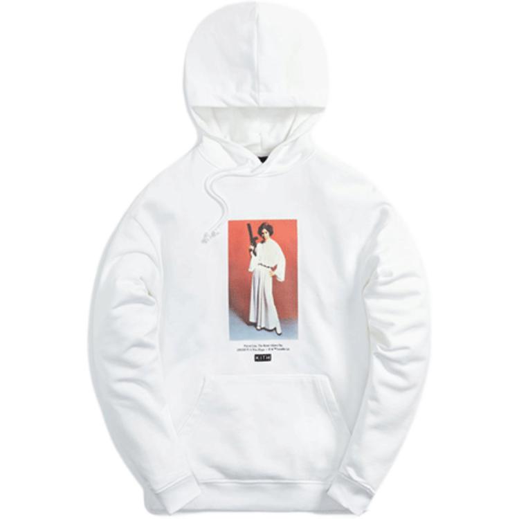 KITH STAR WARS Leia Hoodie White Pullover Sweatshirt Character Print KHM030215-101