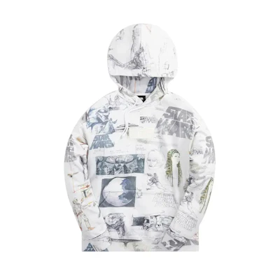 KITH STAR WARS Sketches Hoodie White Unisex Pullover Sweatshirt KHM030213-101