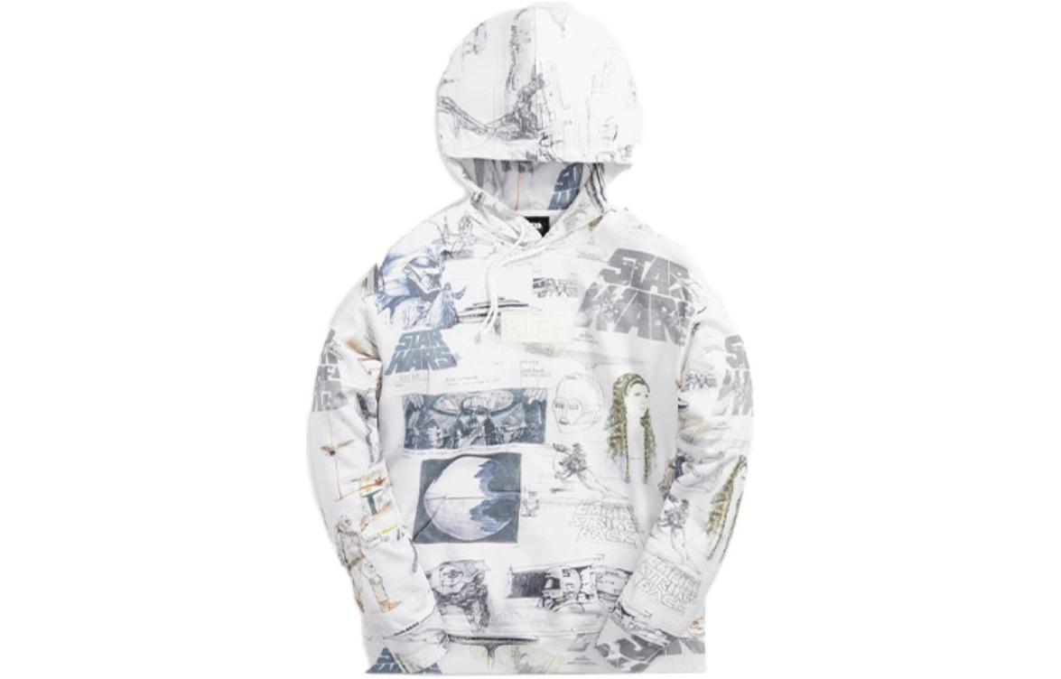 Order KITH x STAR WARS Sketches Hoodie White Unisex Pullover Sweatshirt KHM030213-101