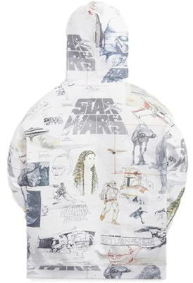 KITH x STAR WARS Sketches Hoodie White Unisex Pullover Sweatshirt KHM030213-101 Lookbook KITH x STAR WARS Sketches Hoodie White Unisex Pullover Sweatshirt KHM030213-101