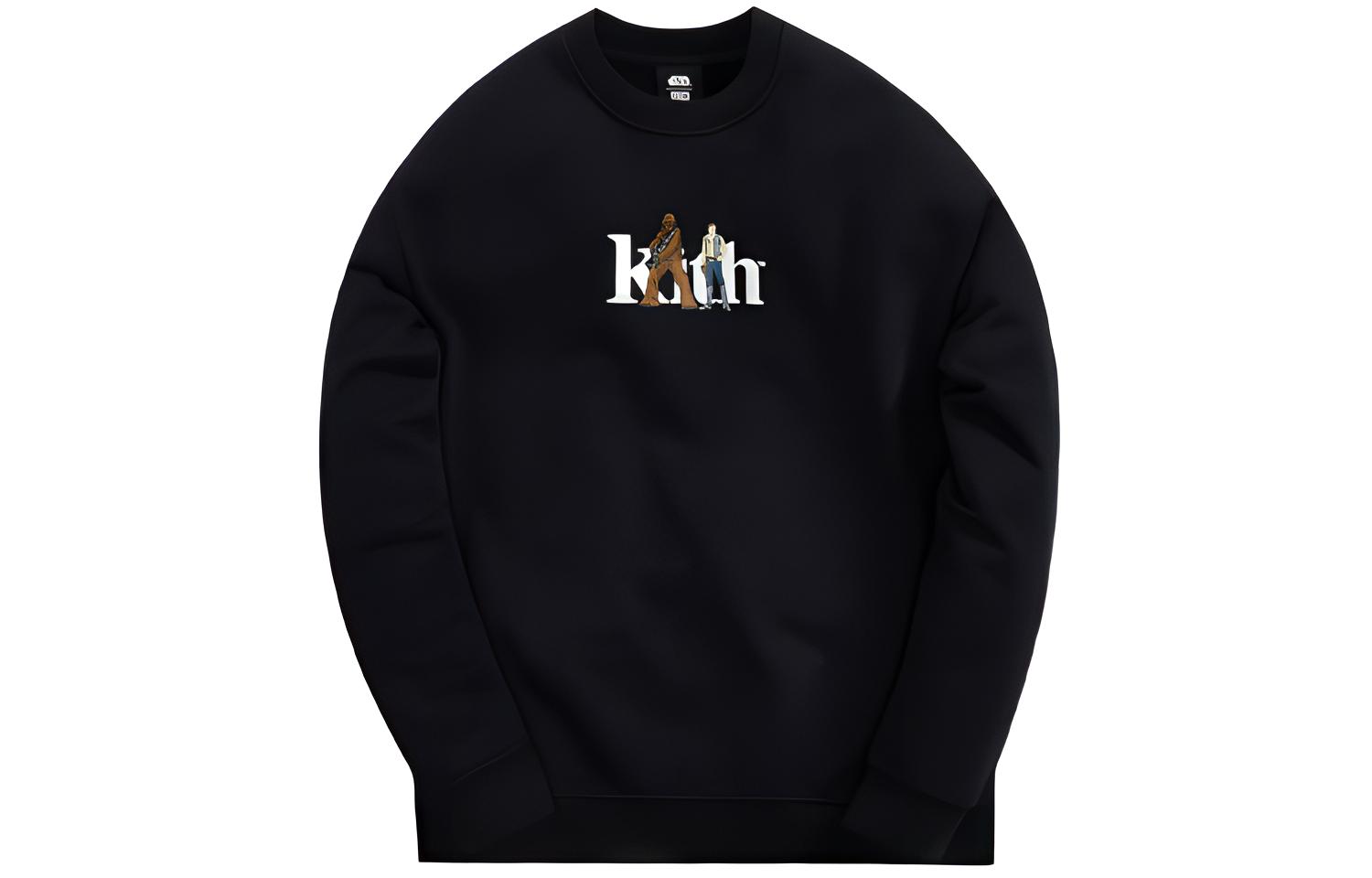 KITH Star Wars Solo and Chewie Serif Black Crewneck Unisex Sweatshirt KHM030210-001