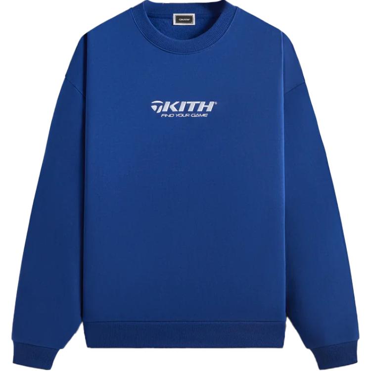 KITH TaylorMade Blue Logo Crewneck Sweatshirt Unisex Long Sleeve KHM032300-458