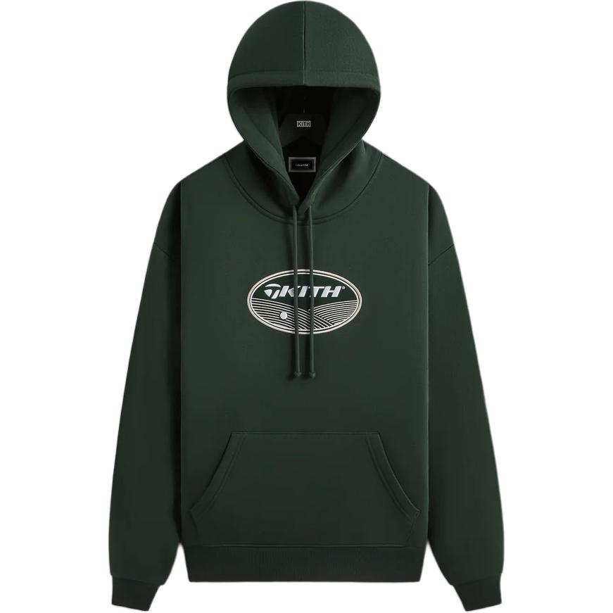 Order KITH x TaylorMade SS24 Green Logo Embroidered Drawstring Hoodie Unisex KHM032358-302