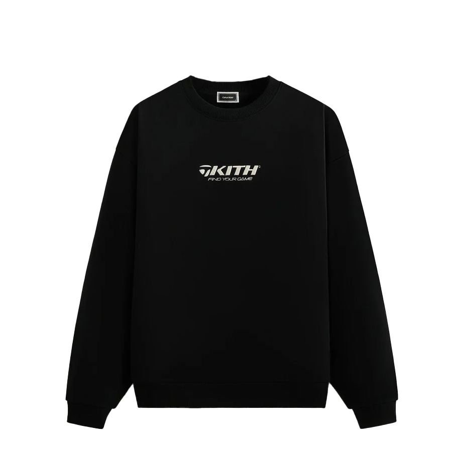 KITH TaylorMade SS24 Logo Embroidered Crewneck Sweatshirt Black Unisex KHM032300-001