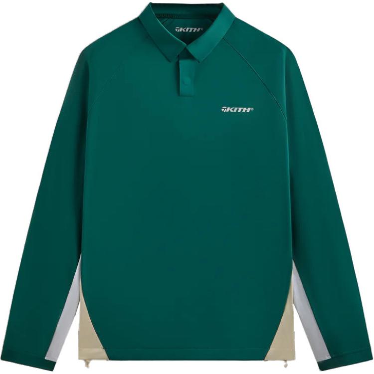 KITH Taylormade SS24 Logo Long-Sleeve Pullover Jacket Green Unisex KHM032159-328