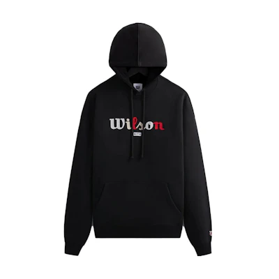 KITH Wilson Black Letter Print Hoodie Long Sleeve Collaboration KHM031203-001