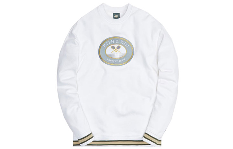 KITH Wilson Racquet Crewneck Sweatshirt White - Collaborative Design KHM030081-101