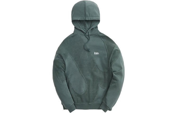 KITH Wilson Seamed Hoodie Green Long-Sleeve Pullover KHM030144-307