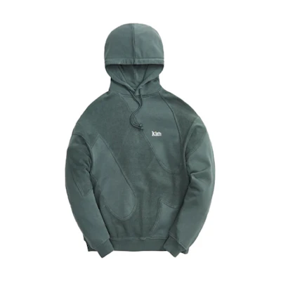 KITH Wilson Seamed Hoodie Green Long-Sleeve Pullover KHM030144-307