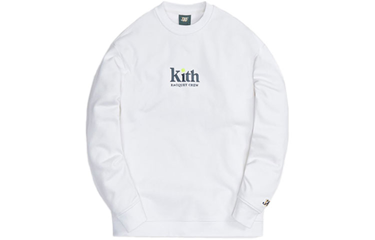 KITH Wilson Serif Crewneck White Unisex Sweatshirt Limited Edition KHM030082-101