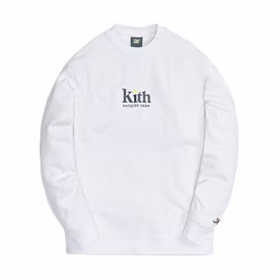 KITH Wilson Serif Crewneck White Unisex Sweatshirt Limited Edition KHM030082-101