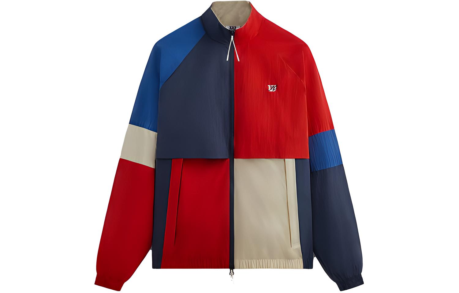 KITH Wilson SS23 Colorblock Embroidered Letter Track Jacket Multicolor KHM010296-818