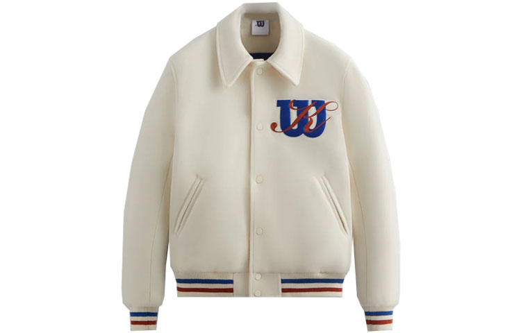 KITH Wilson SS23 Colorblock Letter Button-Up Jacket White Mens KHM010293-114