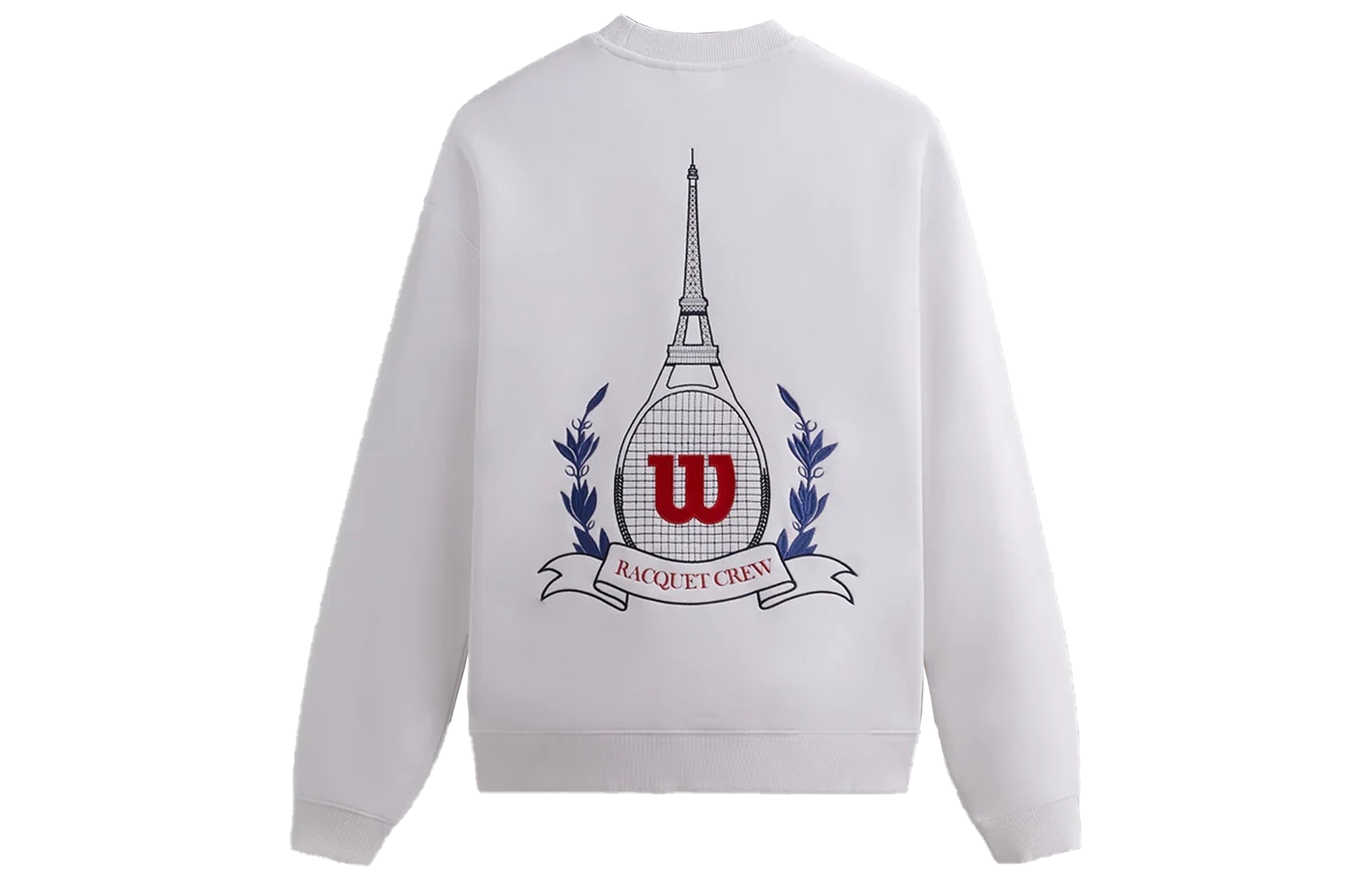 KITH Wilson White Embroidered Logo Crewneck Sweatshirt KHM031201-101