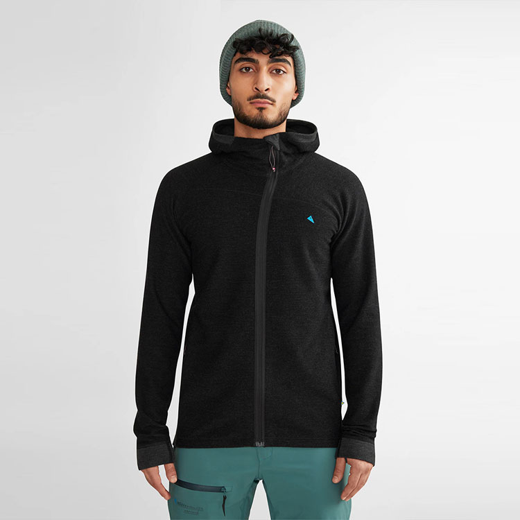 Shop KLATTERMUSEN Hödur连帽黑色拉链连帽衫夹克 10038