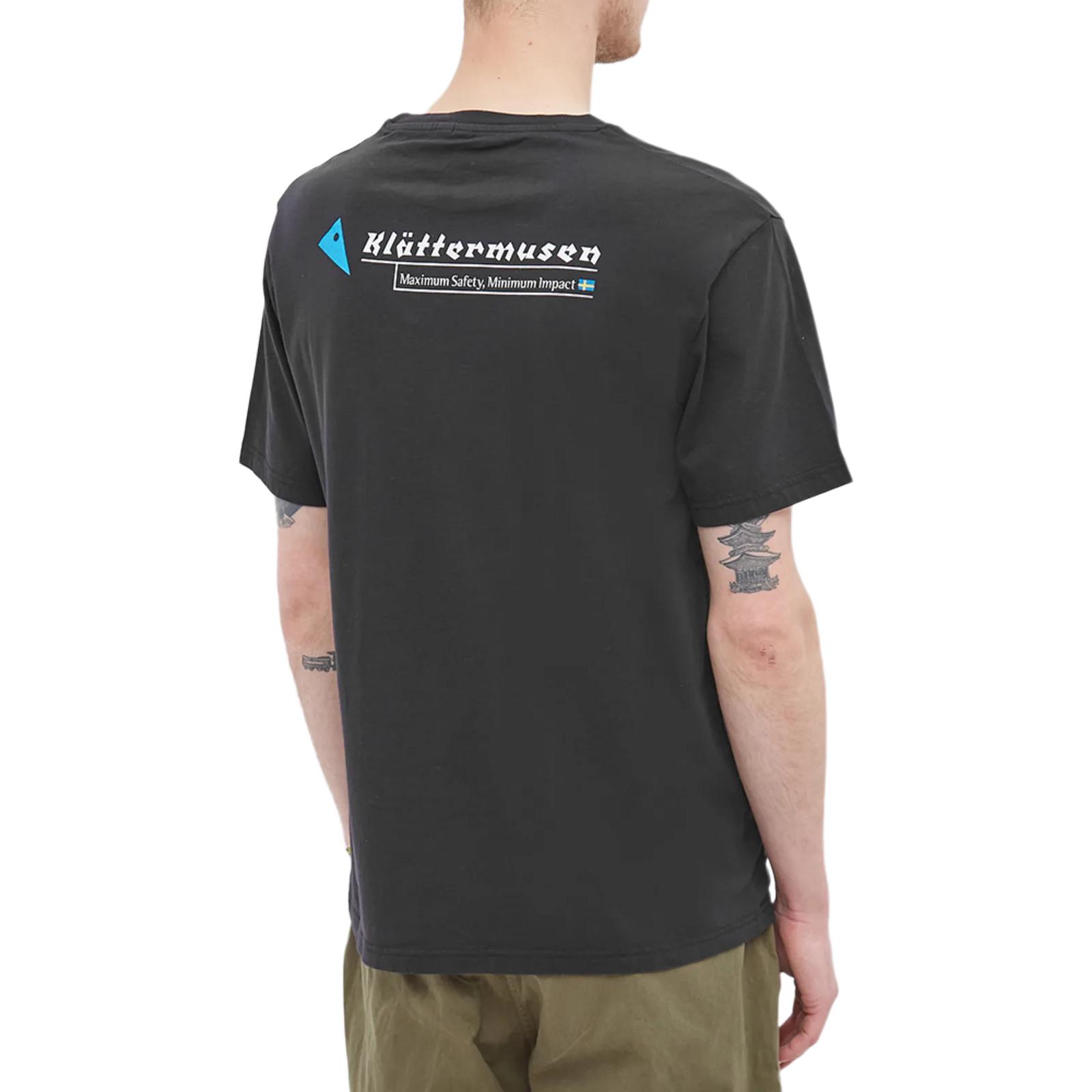 KLATTERMUSEN Rune Logo Cotton Retro Black T-Shirt for Men 10140