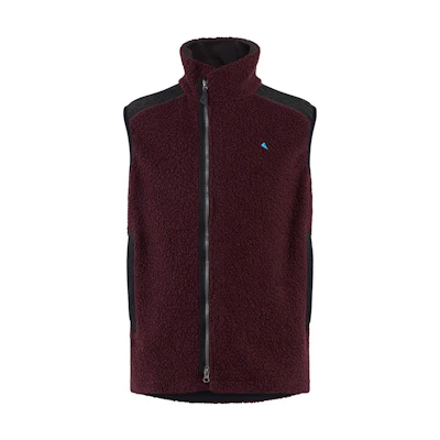 KLATTERMUSEN Skoll Wool Blend Fleece Vest - Breathable Hiking Gilet Red. 10099M