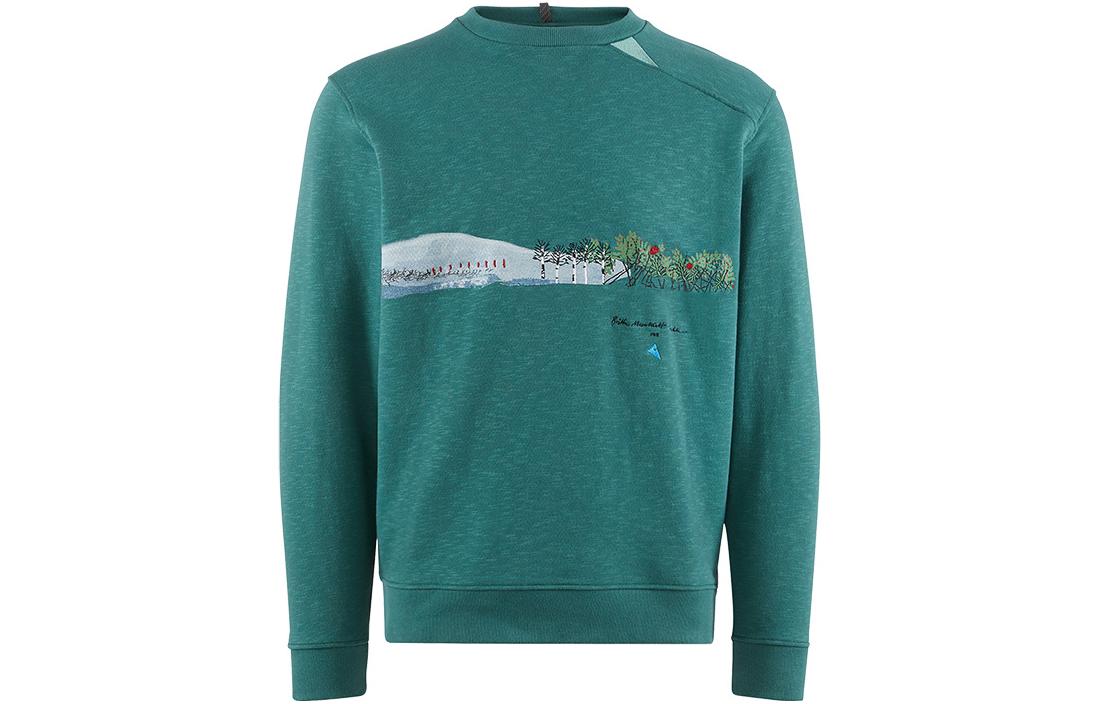 KLATTERMUSEN Turid Crew Sweatshirt Artist Edition Scenic Print Unisex Green 10307M